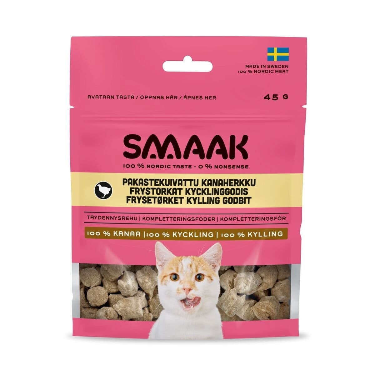 SMAAK Pakastekuivattu kanaherkku kissalle 45g – Smaak