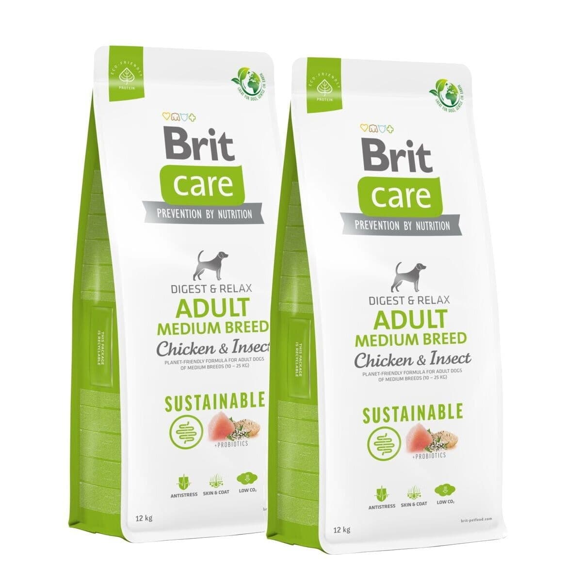 Brit Care Dog Adult Medium Breed Sustainable Chicken & Insect 2x12 kg – Brit Care