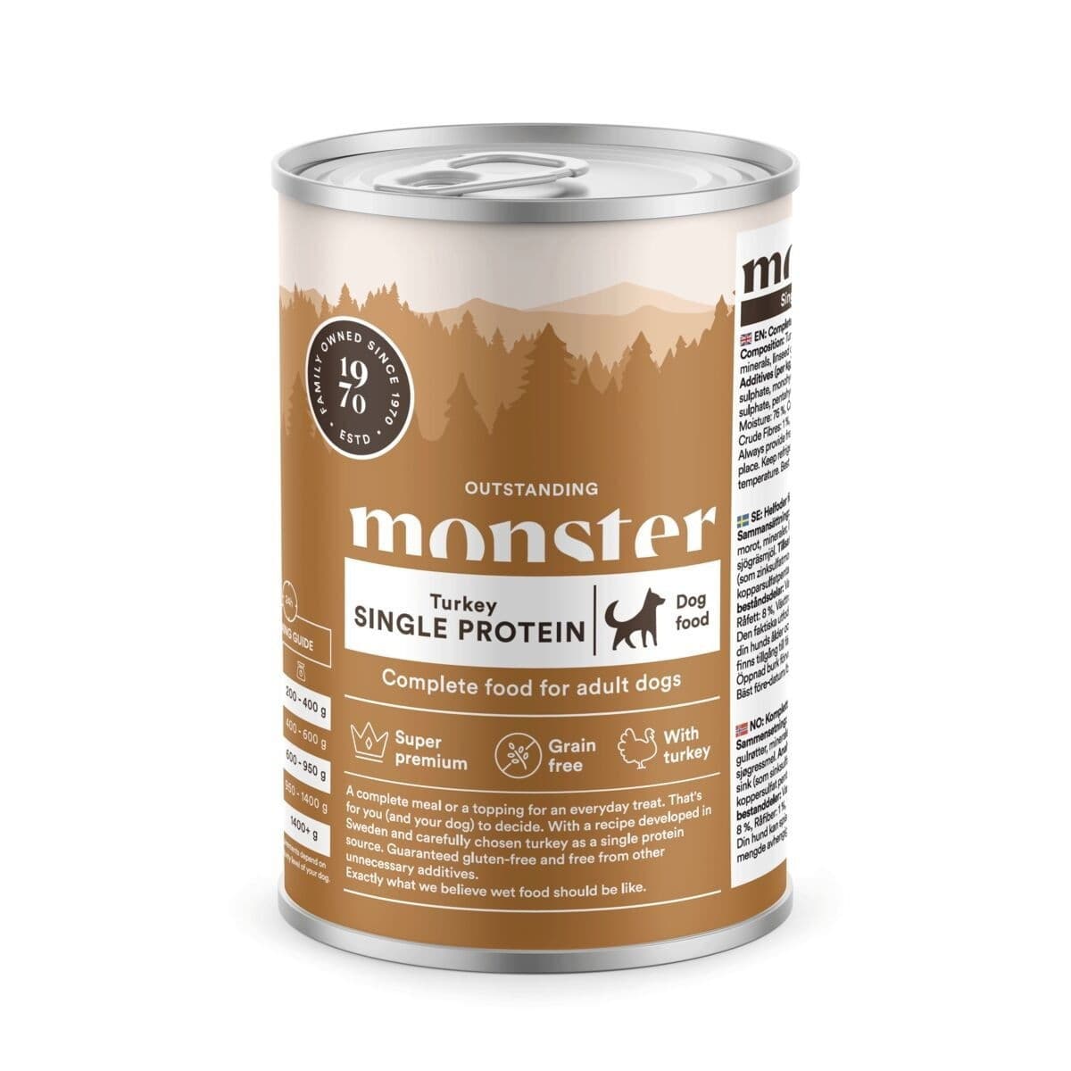 Monster Dog Adult Single Kalkkuna 400g – Monster Pet Food
