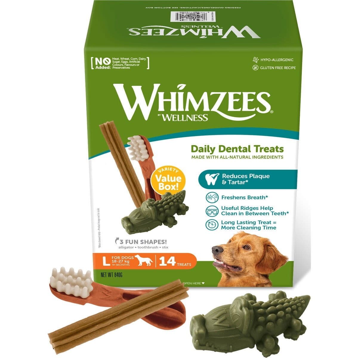 Säästöpakkaus Whimzees L, 14kpl – Whimzees
