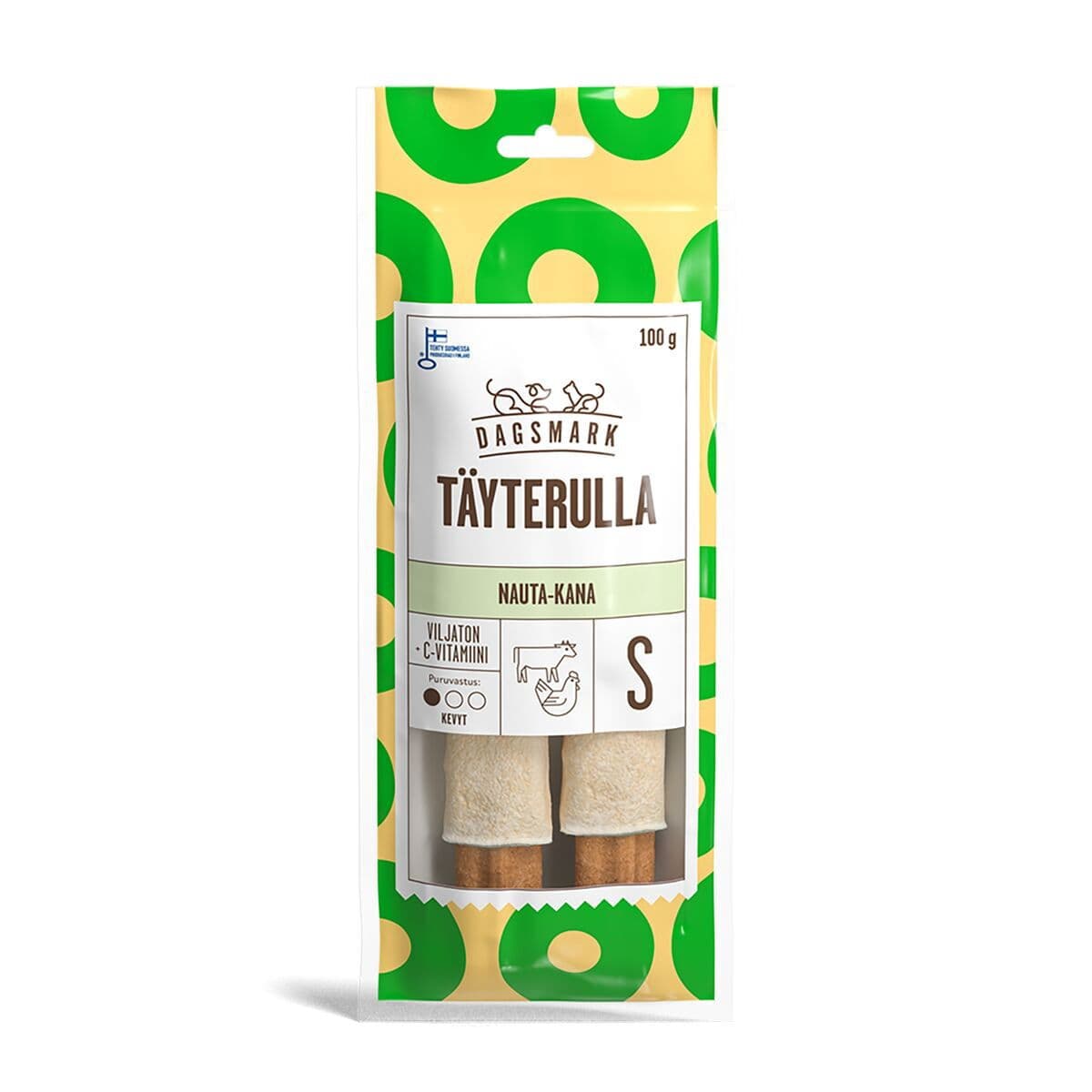Dagsmark Täyterulla nauta-kana S 100g – Dagsmark
