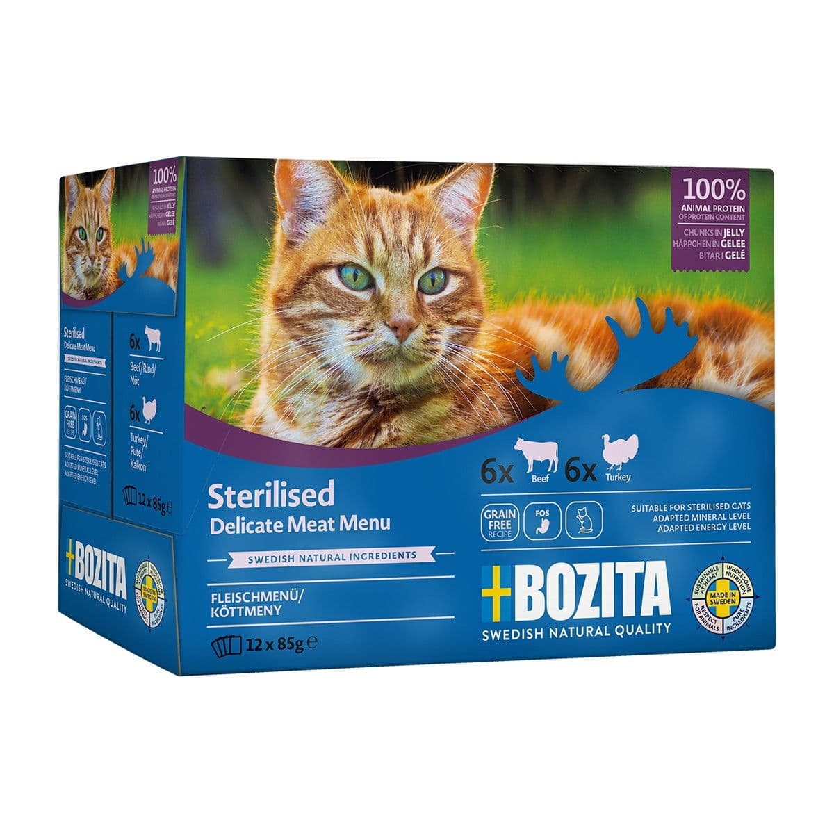 Bozita Indoor & Sterilised lihalajitelma hyytelössä 12x85 g – Bozita