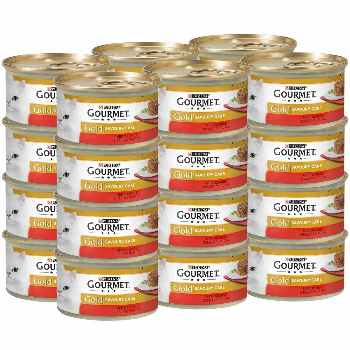 Gourmet Gold Savoury Cake Nautaa ja tomaattia kastikkeessa 24x85g – Gourmet