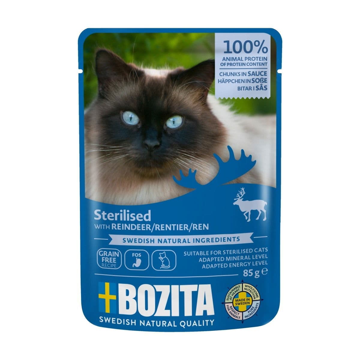 Bozita Indoor & Sterilised poro kastikkeessa 85 g – Bozita