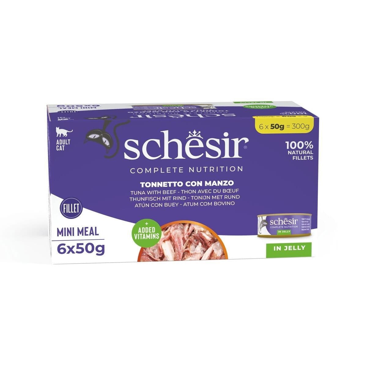 Schesir Tonnikala & nauta hyytelössä 6 x 50 g – Schesir