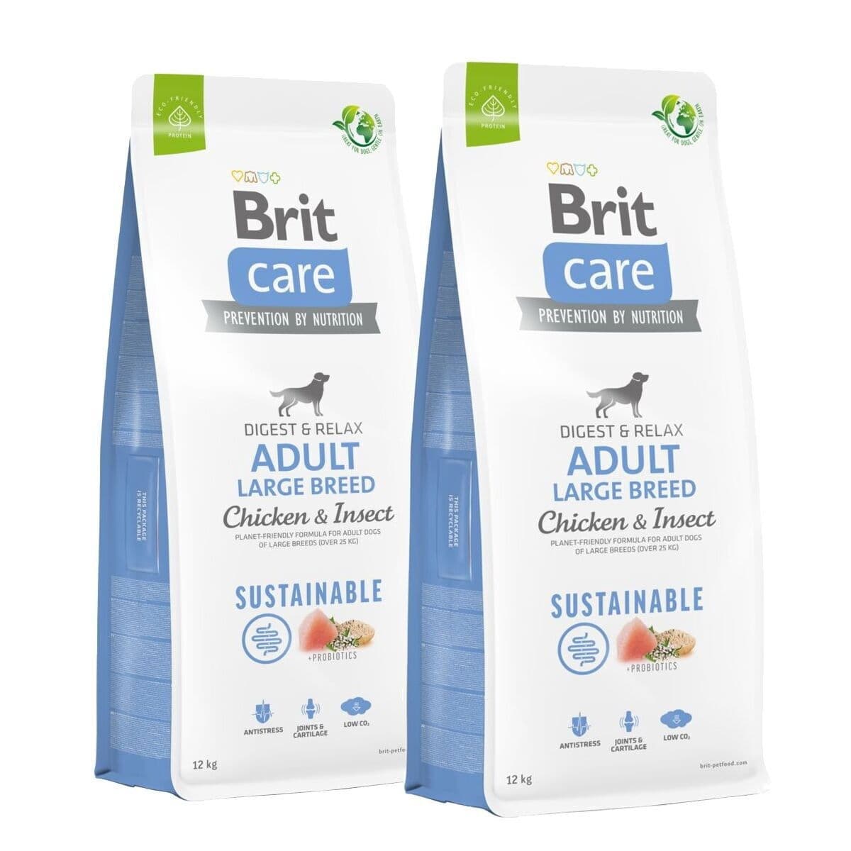 Brit Care Dog Adult Large Breed Sustainable Chicken & Insect 2x12 kg – Brit Care
