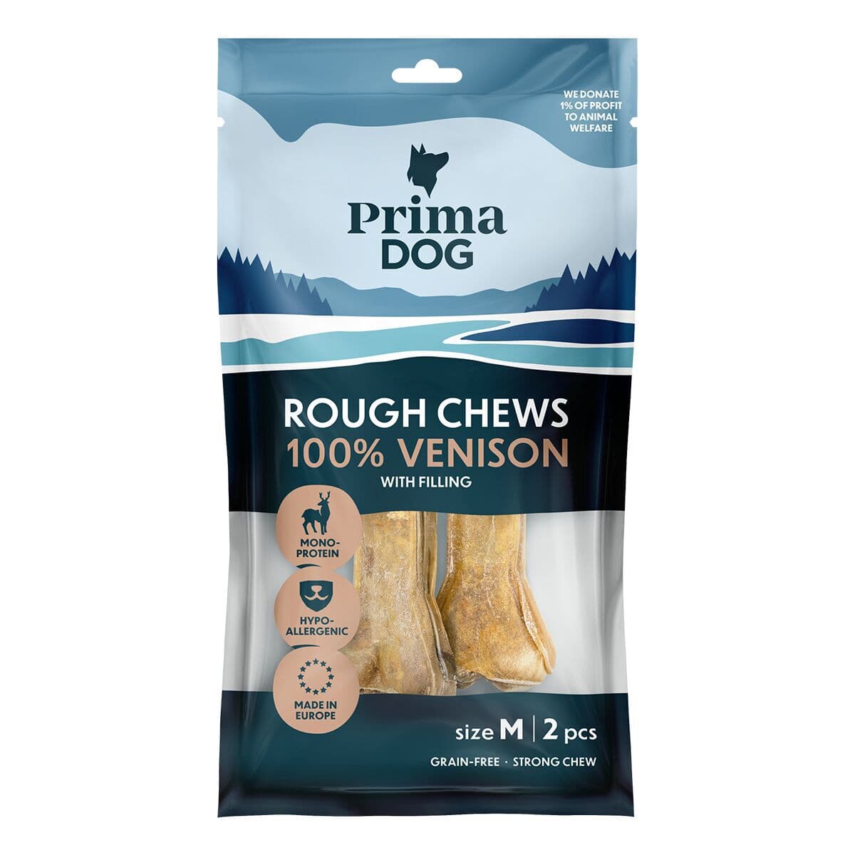 PrimaDog Rough Chews peura M, 76 g, 2 kpl – PrimaDog