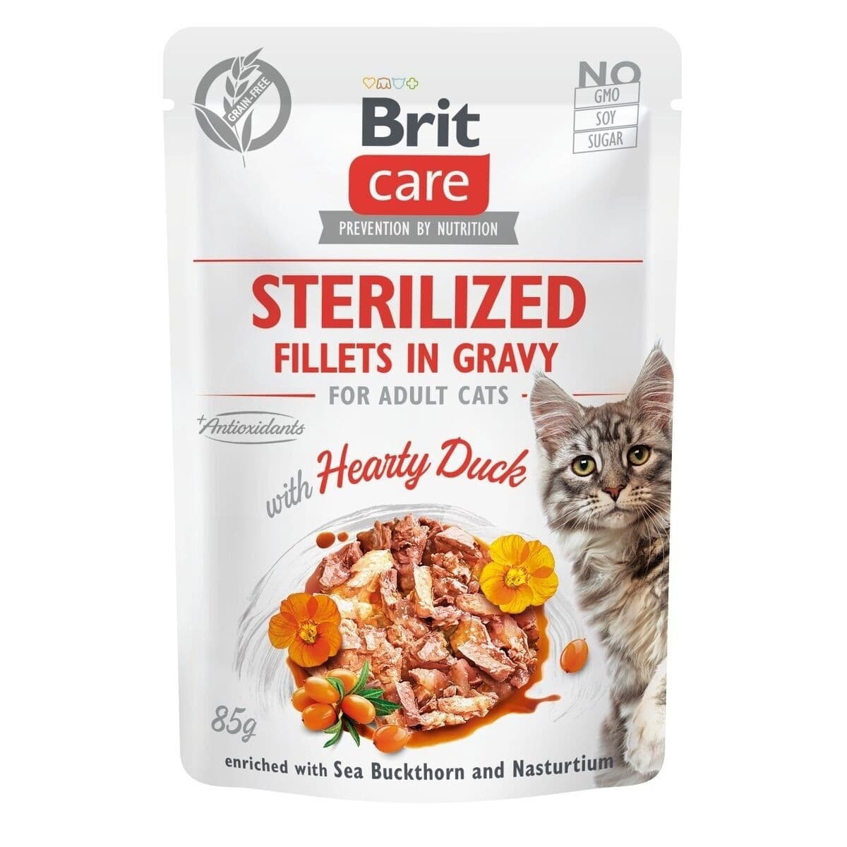 Brit Care Cat Sterilized ankka kastikkeessa 85 g – Brit Care