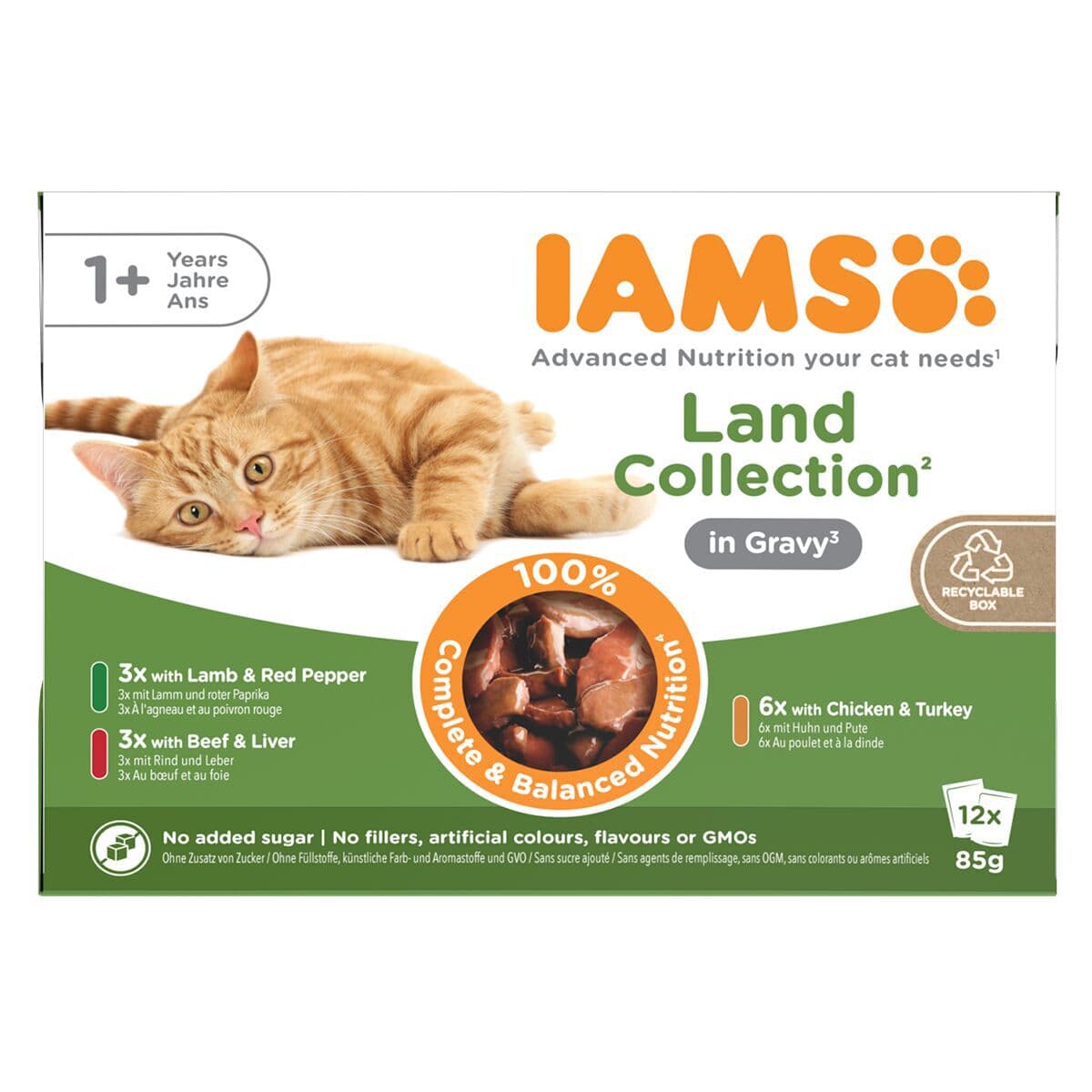 Iams Advanced Nutrition Adult Gravy Lihalajitelma 12 x 85 g – Iams