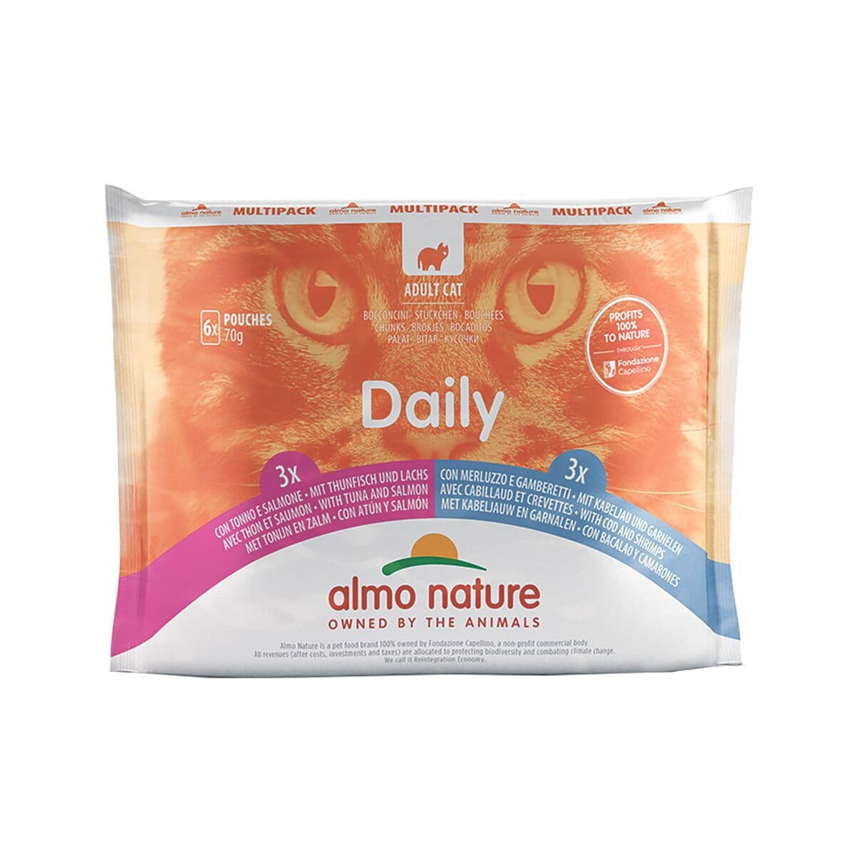 Almo Nature Multipack tonnikala & lohi - turska & katkarapu 6x70g – Almo Nature