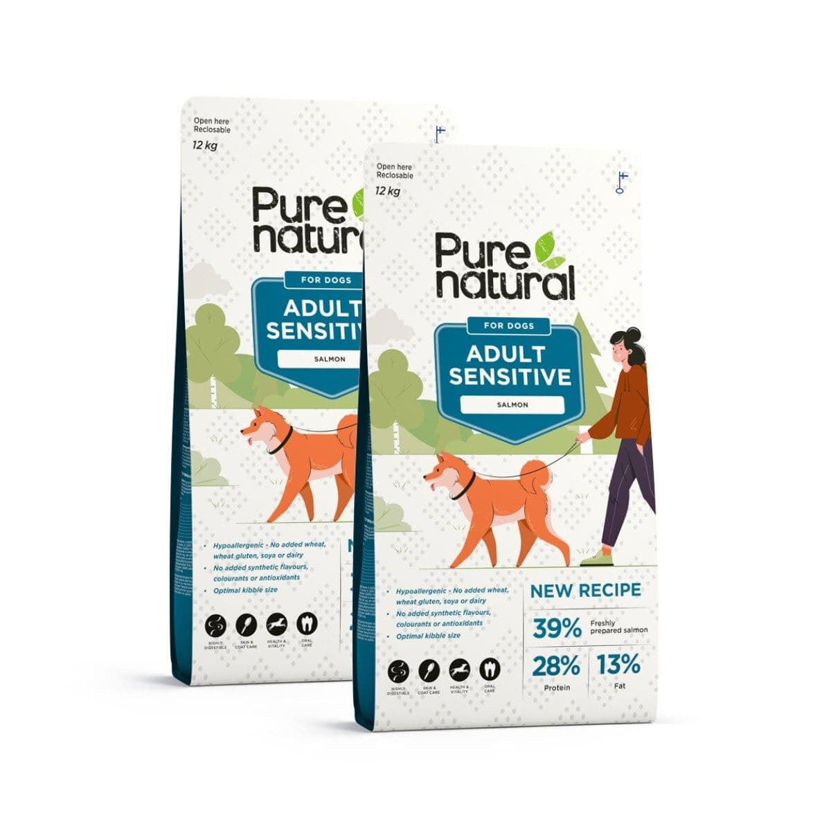 Purenatural Dog Adult Sensitive Salmon 2 x 12 kg, vain verkosta – Purenatural