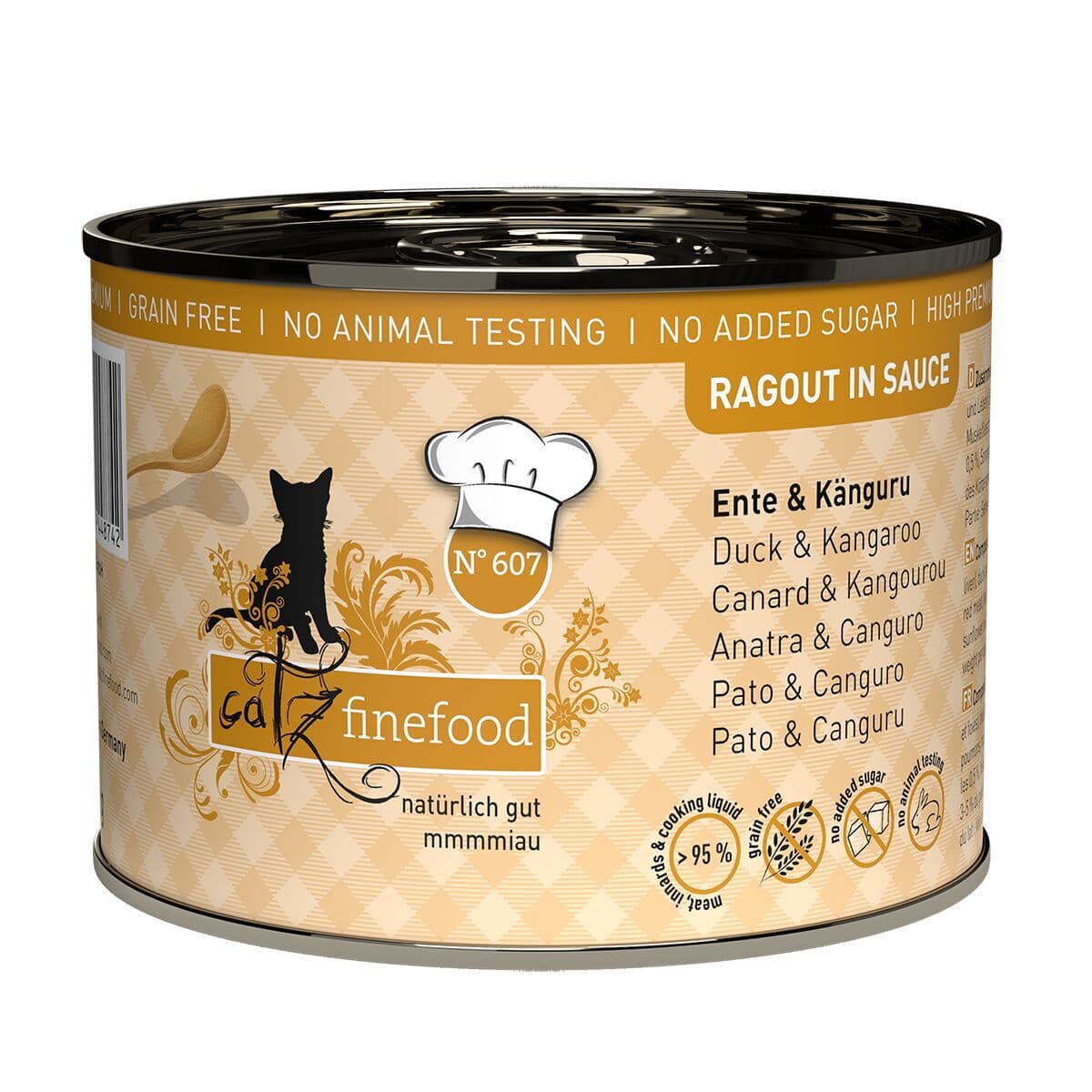 Catz finefood Ragout N°607 ankka & kenguru 190 g – Catz Finefood