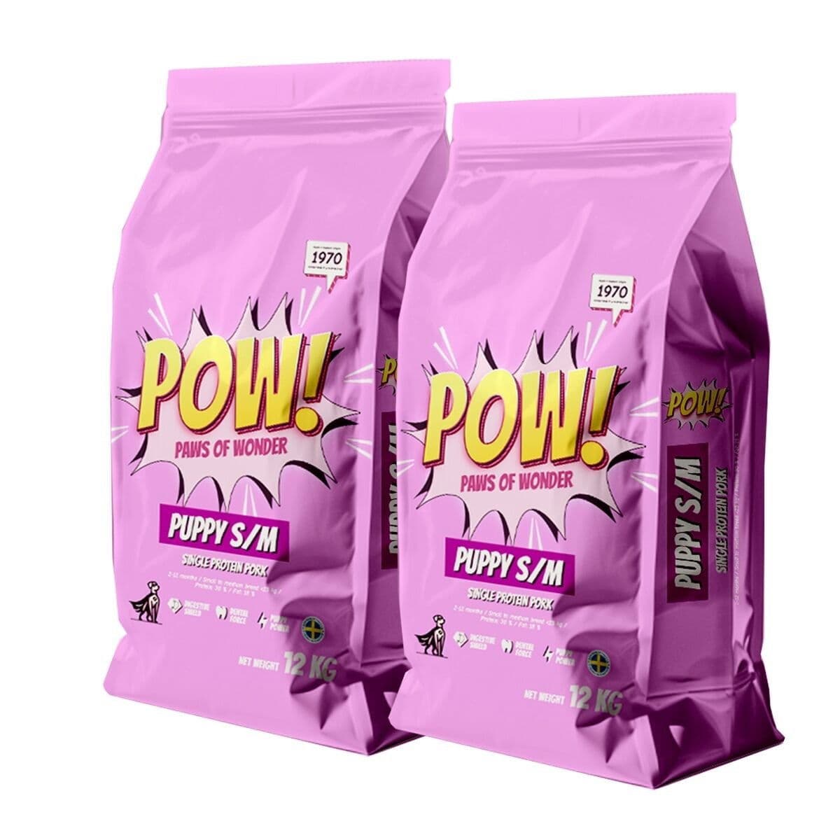 POW! Dog Puppy Small/Medium Pork 2x12 kg – POW!