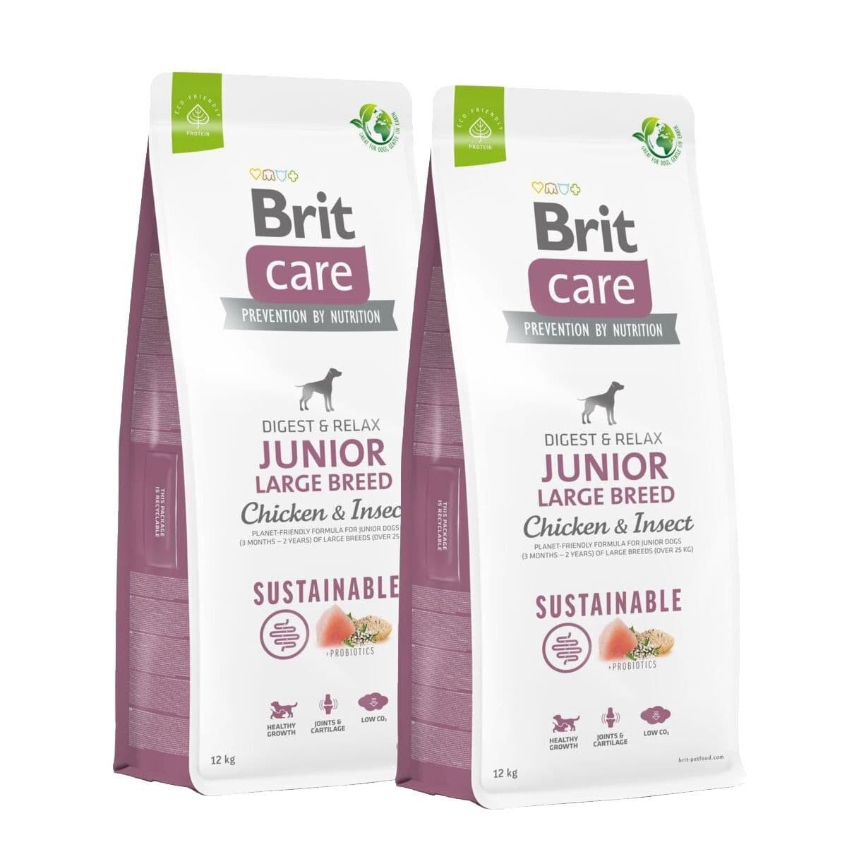 Brit Care Dog Junior Large Breed Sustainable Chicken & Insect 2x12 kg – Brit Care