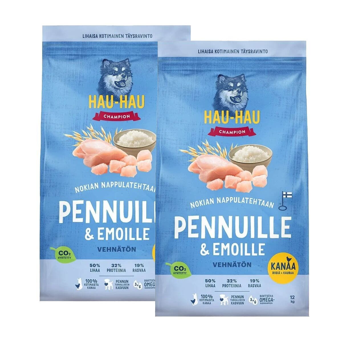 Hau-Hau Penturuoka kana, riisi ja kaura 2x12 kg – Hau Hau Champion