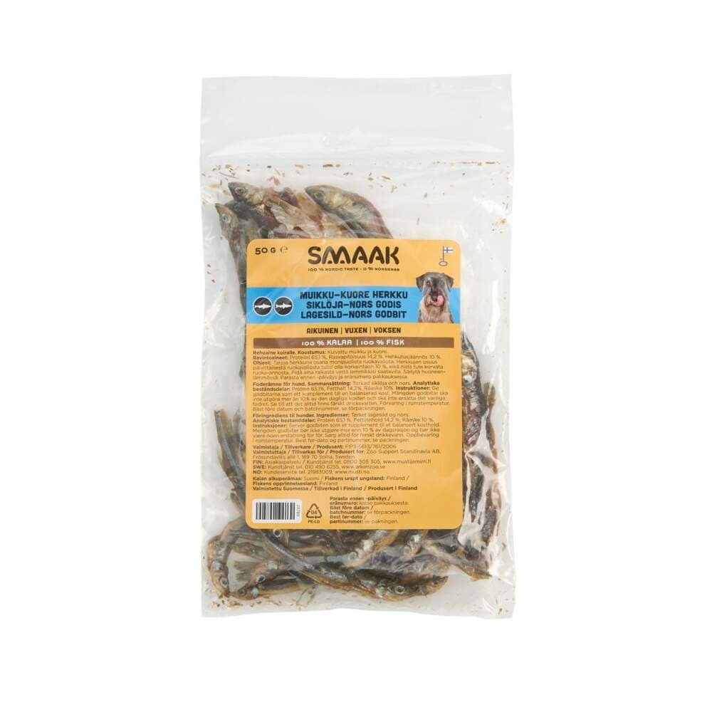 SMAAK Muikku-kuore herkku koirille 50 g – Smaak