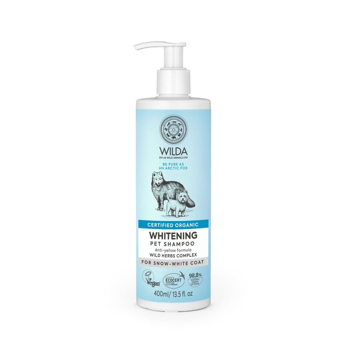 Valkoisen koiran shampoo Wilda Siberica Whitening 400ml – WILDA