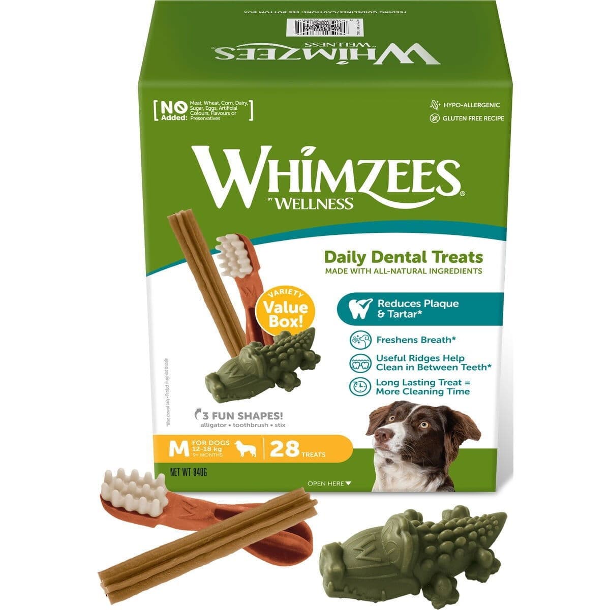 Säästöpakkaus Whimzees M, 28 kpl – Whimzees