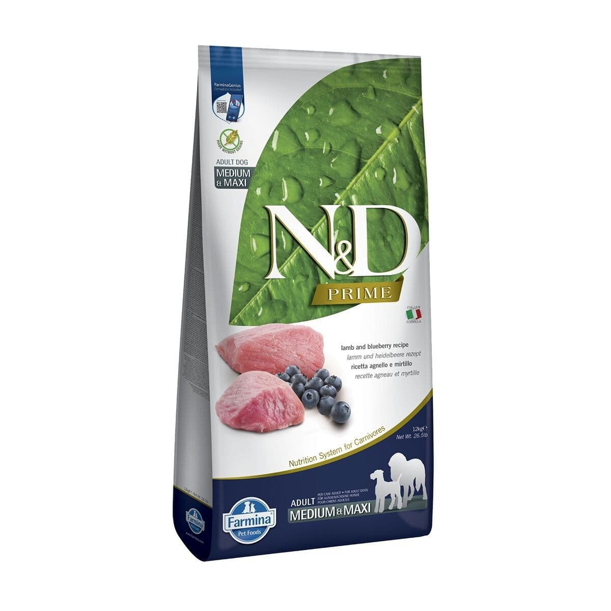 Farmina N&D Prime Dog Lamb & Blueberry M/L 12 kg – Farmina