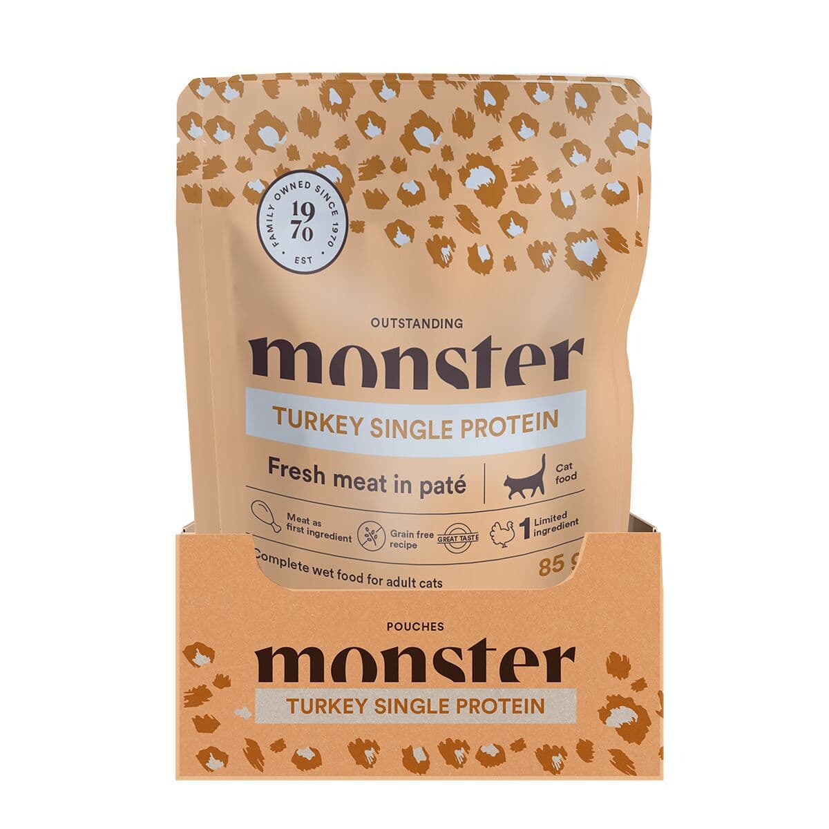 Monster Cat Pouch Adult Turkey 16 x 85 g – Monster Pet Food